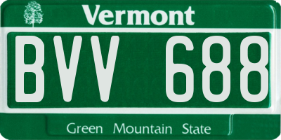 VT license plate BVV688
