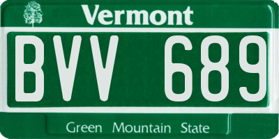 VT license plate BVV689