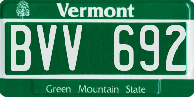 VT license plate BVV692