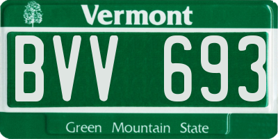 VT license plate BVV693