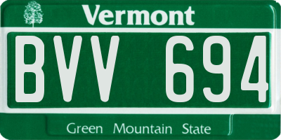 VT license plate BVV694