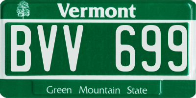VT license plate BVV699