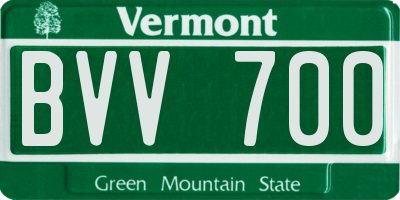 VT license plate BVV700