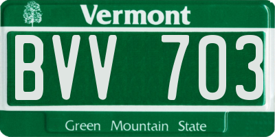 VT license plate BVV703
