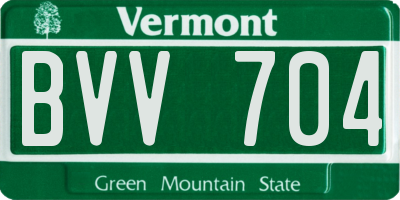 VT license plate BVV704