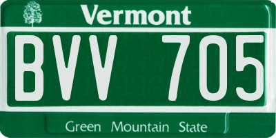 VT license plate BVV705