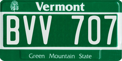 VT license plate BVV707
