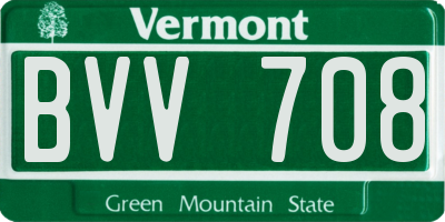 VT license plate BVV708