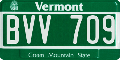 VT license plate BVV709