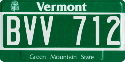 VT license plate BVV712