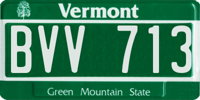 VT license plate BVV713