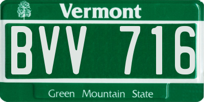 VT license plate BVV716
