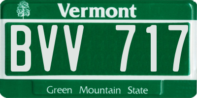 VT license plate BVV717
