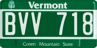 VT license plate BVV718