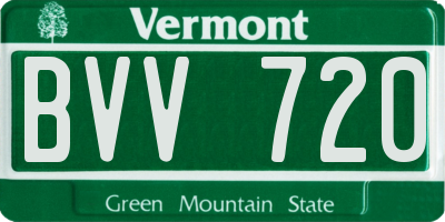 VT license plate BVV720