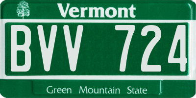 VT license plate BVV724