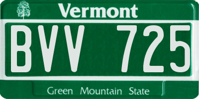 VT license plate BVV725