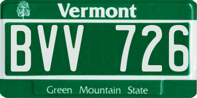 VT license plate BVV726