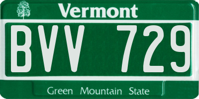 VT license plate BVV729