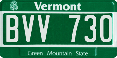 VT license plate BVV730