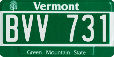 VT license plate BVV731