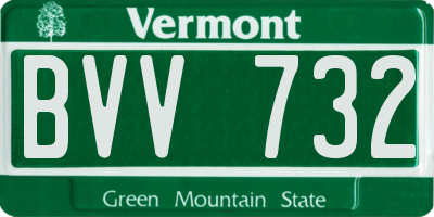 VT license plate BVV732