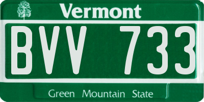 VT license plate BVV733