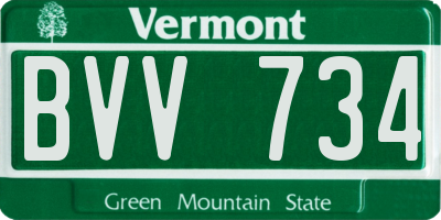 VT license plate BVV734