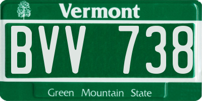 VT license plate BVV738