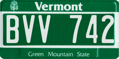 VT license plate BVV742