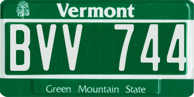 VT license plate BVV744