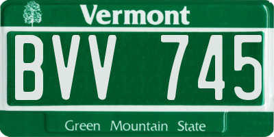 VT license plate BVV745