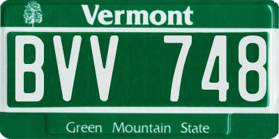 VT license plate BVV748