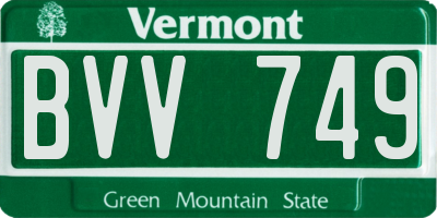 VT license plate BVV749