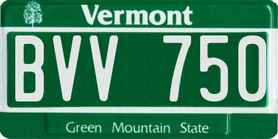 VT license plate BVV750
