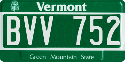 VT license plate BVV752