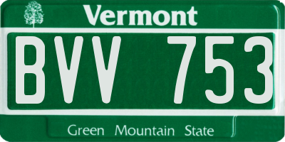 VT license plate BVV753