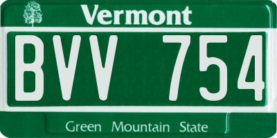 VT license plate BVV754