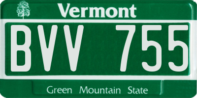 VT license plate BVV755