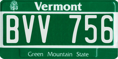 VT license plate BVV756