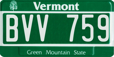 VT license plate BVV759