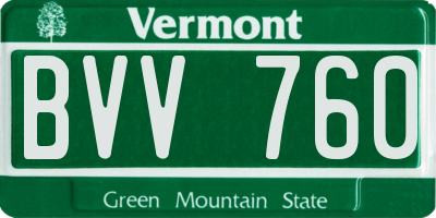 VT license plate BVV760