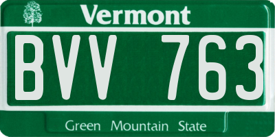VT license plate BVV763