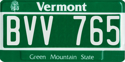 VT license plate BVV765