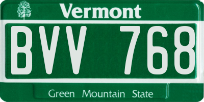 VT license plate BVV768