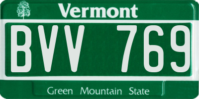 VT license plate BVV769