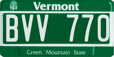 VT license plate BVV770
