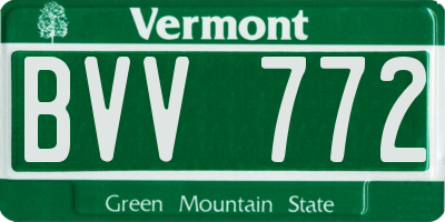 VT license plate BVV772