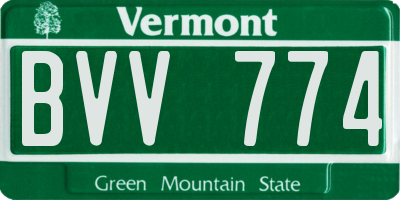 VT license plate BVV774