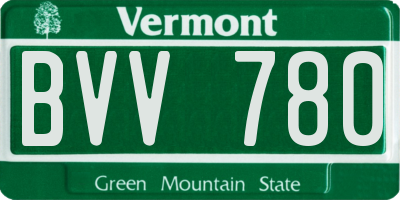 VT license plate BVV780